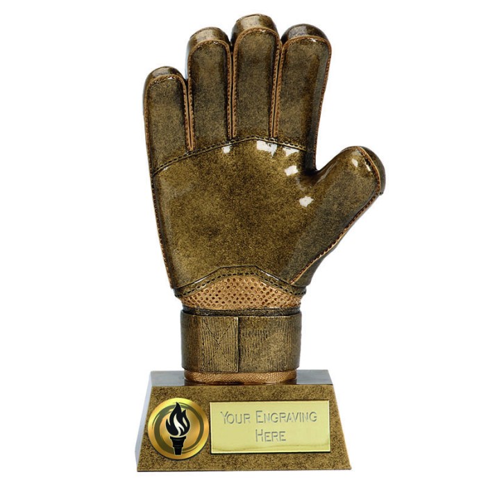 PINNACLE GOALIE GLOVE RESIN TROPHY-  22CM